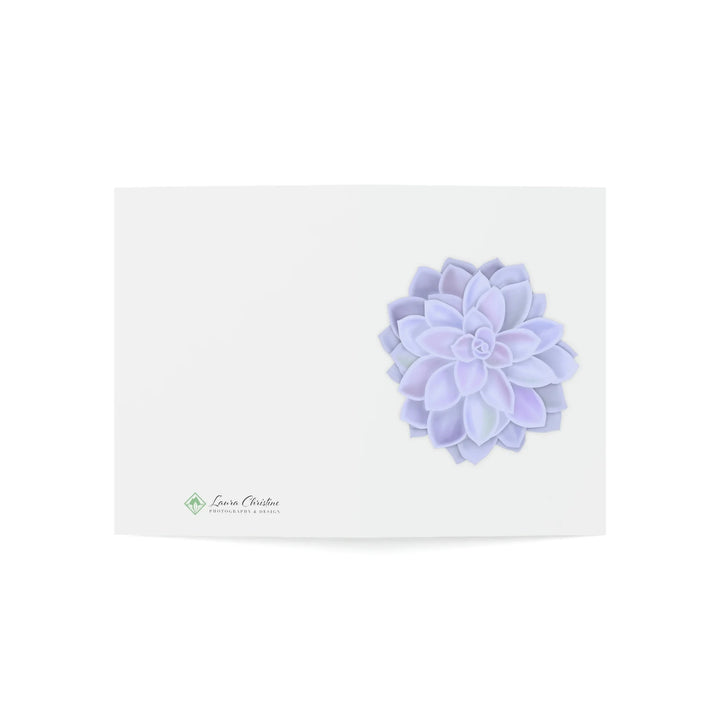 Succulent Greeting Card – Pastel Purple Rosette Botanical Art on Matte Finish Paper