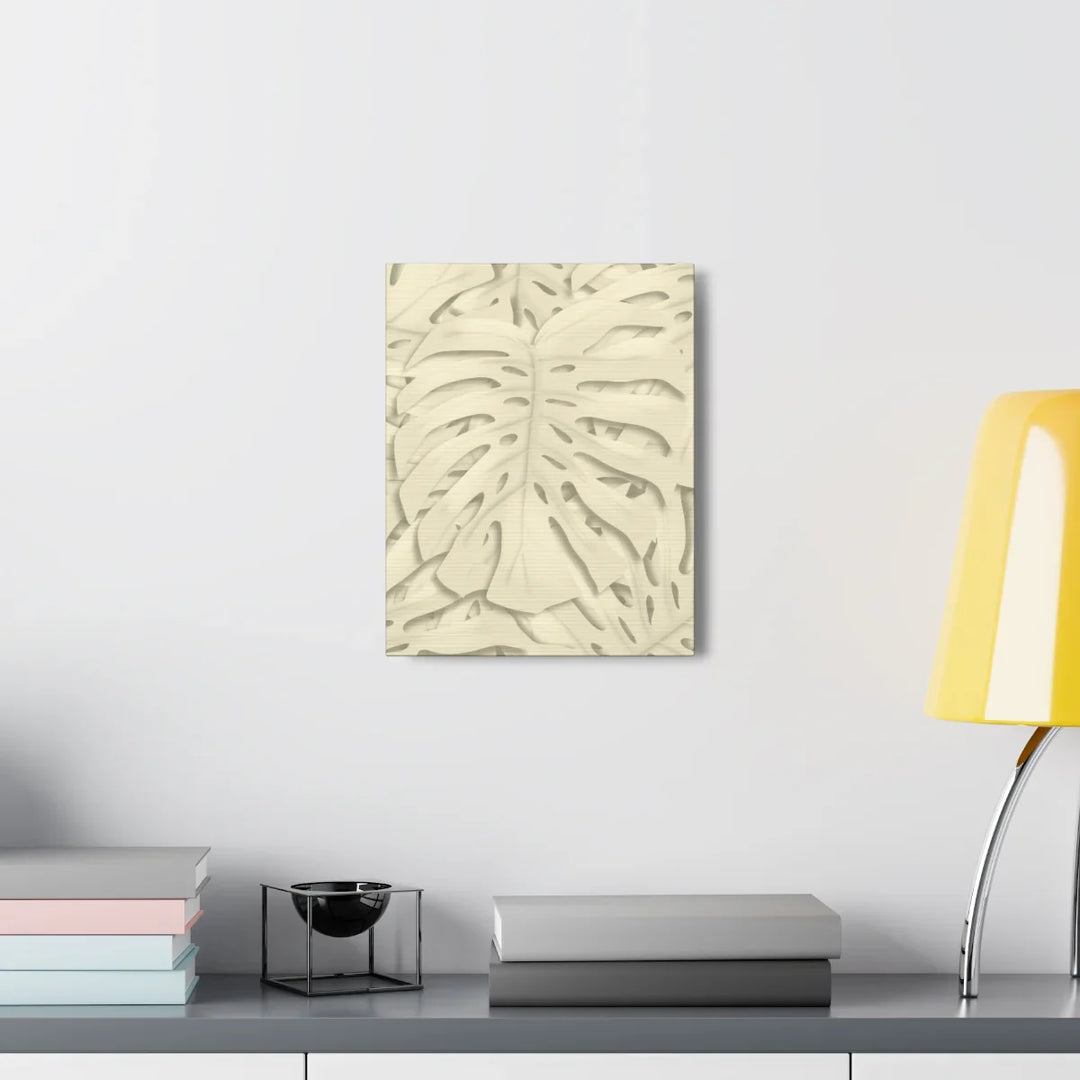 Monstera Canvas Print – Durable Cotton Stretched Canvas Art Print | Beige Botanical Wall Decor