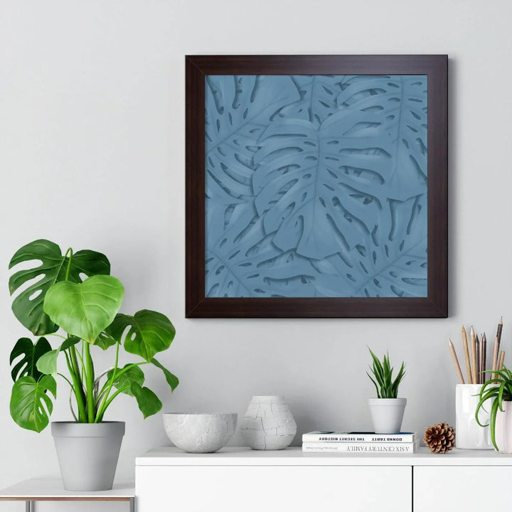 Cerulean Blue Monstera Framed Print, Poster, Laura Christine Photography & Design, Framed, Home & Living, Indoor, Paper, Posters, Laura Christine Photography & Design, laurachristinedesign.com