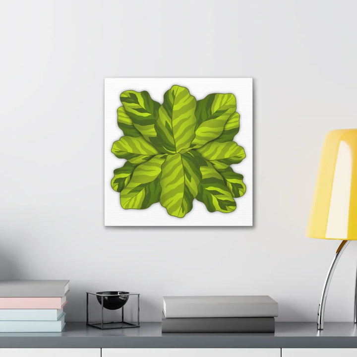 Calathea Yellow Fusion Canvas – Botanical Canvas Print With Unique Leaf Pattern Art - Laura Christine Photography & Design