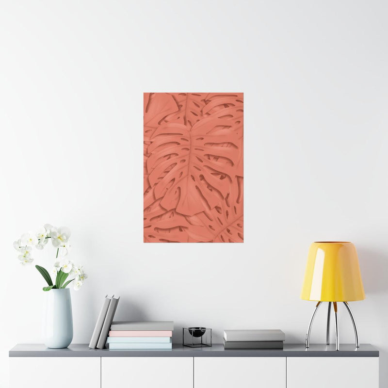 Coral Monstera Print, Poster, Laura Christine Photography & Design, Back to School, Home & Living, Indoor, Matte, Paper, Posters, Valentine&