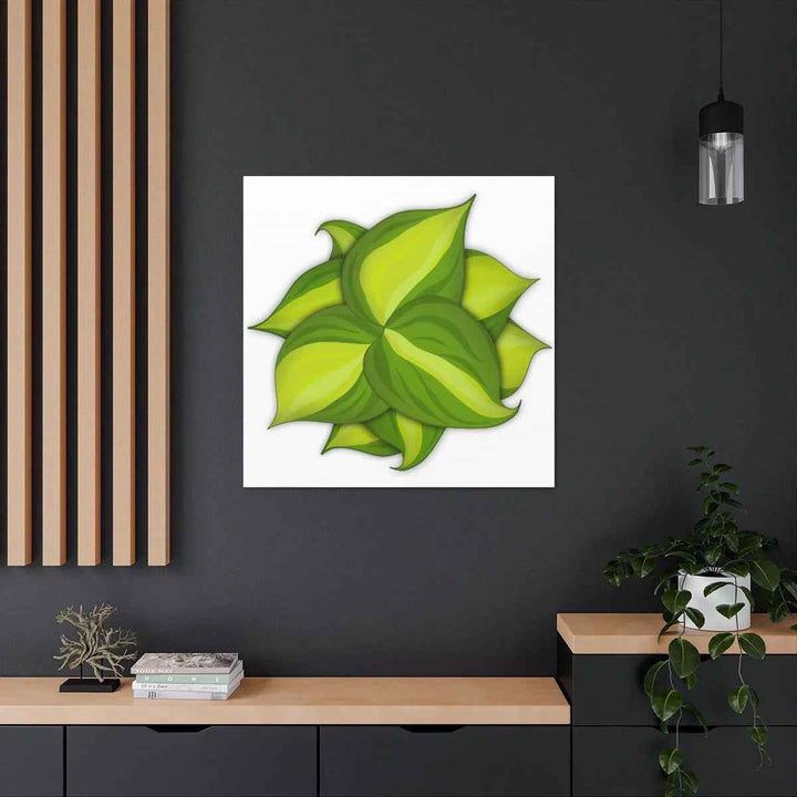 Philodendron Brasil Canvas - Botanical Canvas Art Print With Matte Finish & Durable Hanging