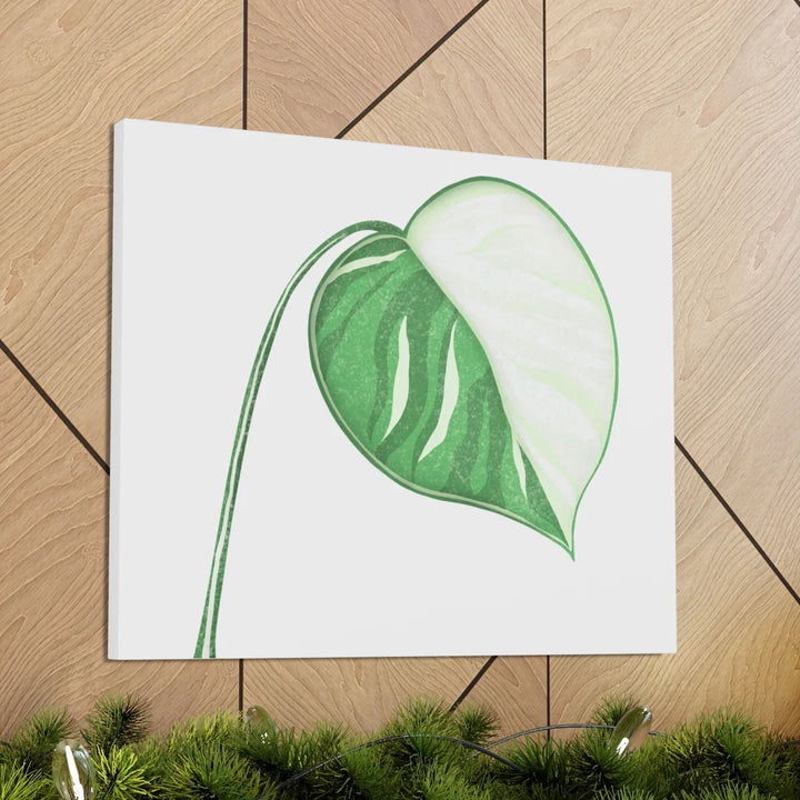 Monstera Albo Canvas | Large Tropical Leaf Artwork - Matte Finish Canvas Art Print - Laura Christine Photography & Design