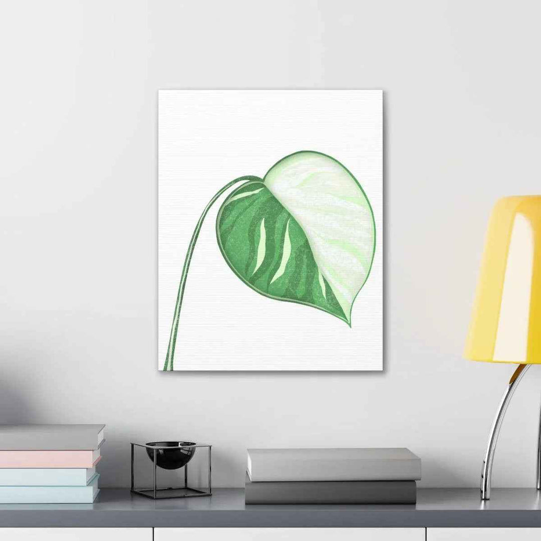 Monstera Albo Canvas | Large Tropical Leaf Artwork - Matte Finish Canvas Art Print