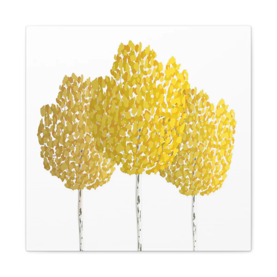 Fall Aspen Canvas - Stretched Cotton Canvas Art Print With Yellow Fall Foliage