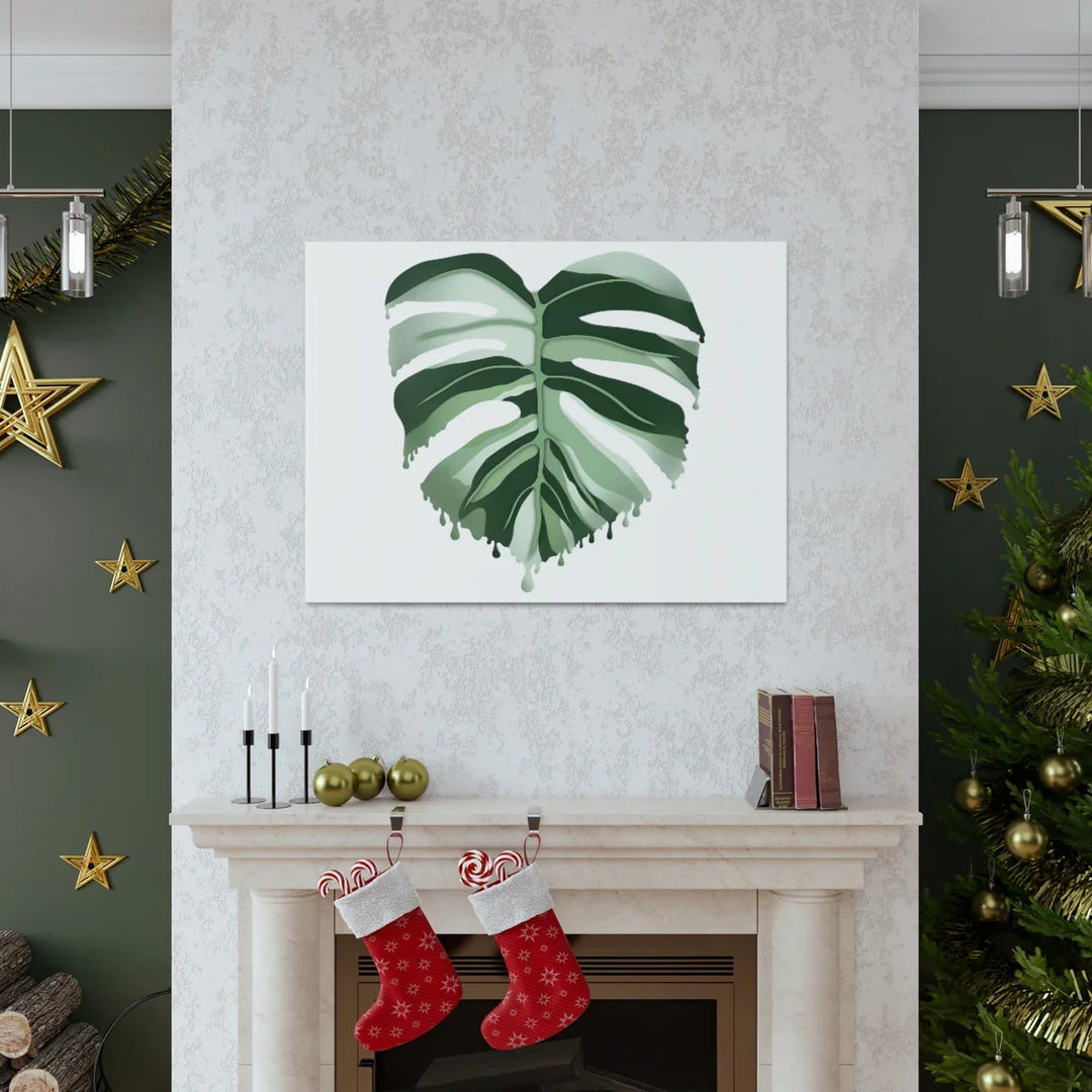 Melting Monstera Albo Canvas | Large Botanical Canvas Art Print With Matte Finish - Laura Christine Photography & Design