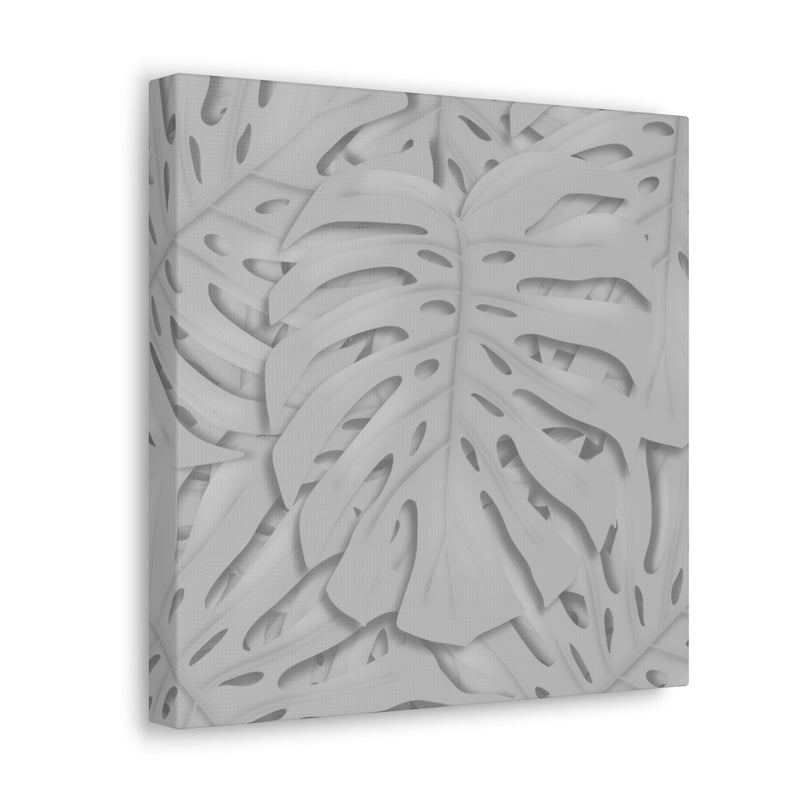 Soft Gray Monstera Canvas