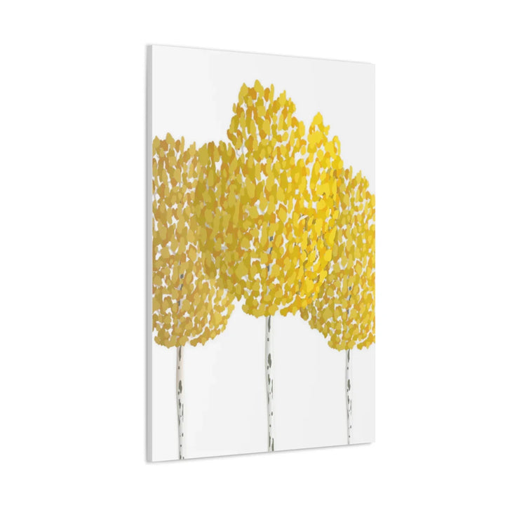 Fall Aspen Canvas - Stretched Cotton Canvas Art Print With Yellow Fall Foliage
