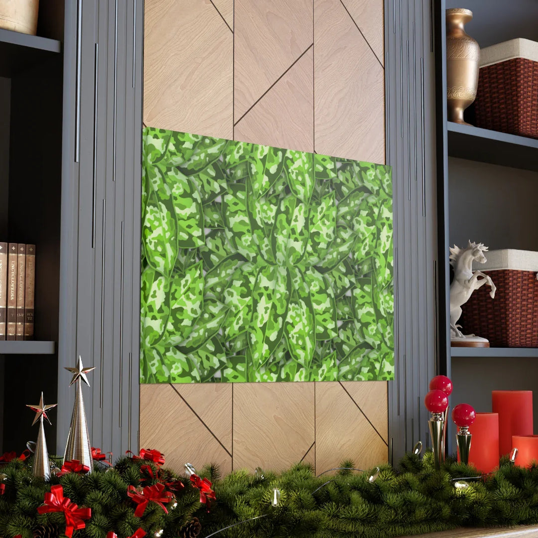 Aglaonema Pictum Canvas - Rare Camouflage Leaf Print Canvas Art Print