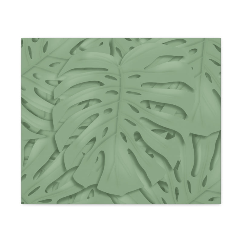 Deep Sage Monstera Canvas