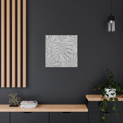 Soft Gray Monstera Canvas