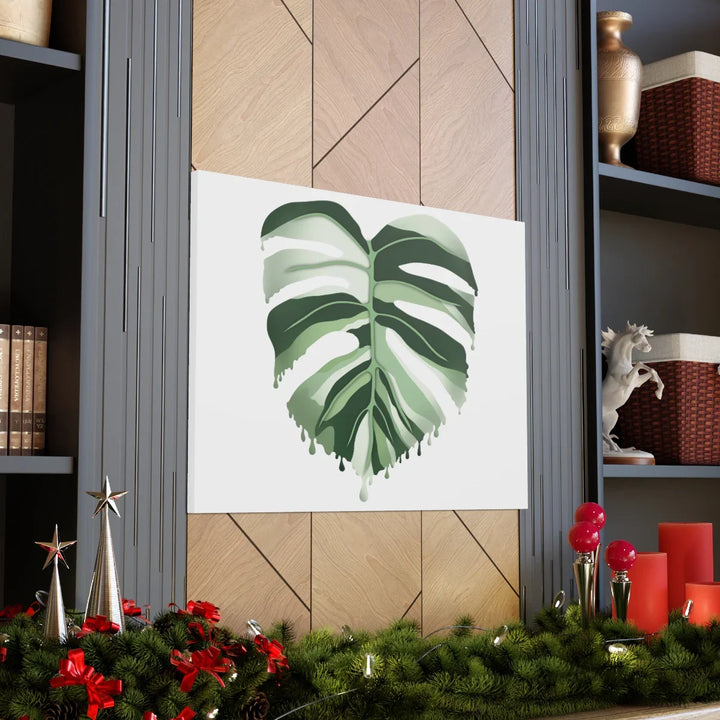 Melting Monstera Albo Canvas | Large Botanical Canvas Art Print With Matte Finish - Laura Christine Photography & Design