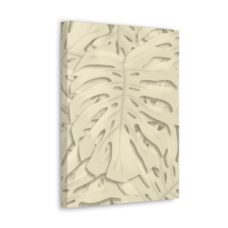 Soft Beige Monstera Canvas