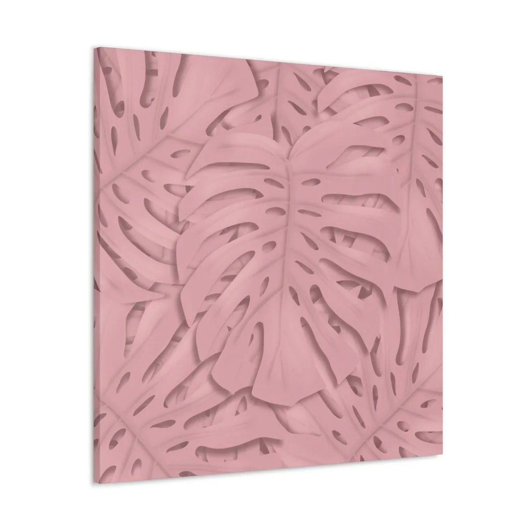 Monstera Canvas Art | Pink Wall Art - Botanical Wall Decor on Stretched Cotton Canvas Print