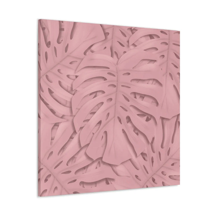 Monstera Canvas Art | Pink Wall Art - Botanical Wall Decor on Stretched Cotton Canvas Print