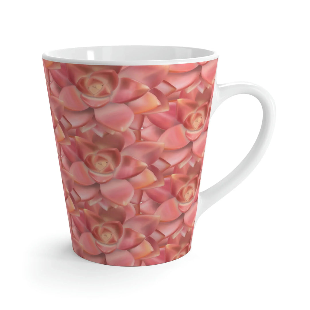 Succulent Mug | Ceramic Coffee Mug with Rosette Succulent Design & Glossy Finish