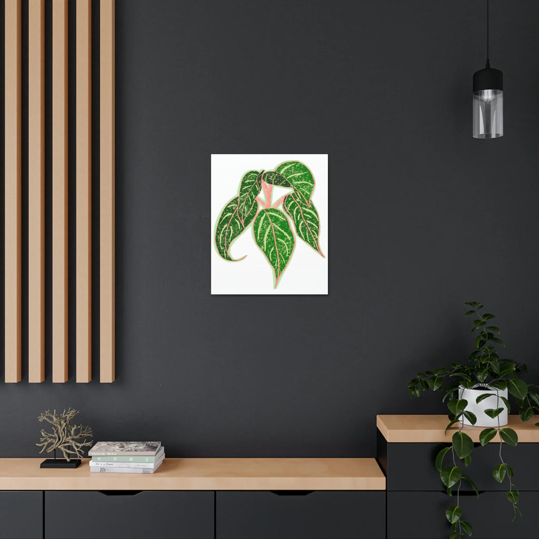 Aglaonema Plant Canvas | Sparkling Plant Artwork - Colorfast Canvas Art Print Decor