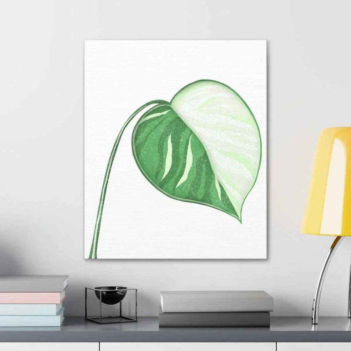 Monstera Albo Canvas | Large Tropical Leaf Artwork - Matte Finish Canvas Art Print
