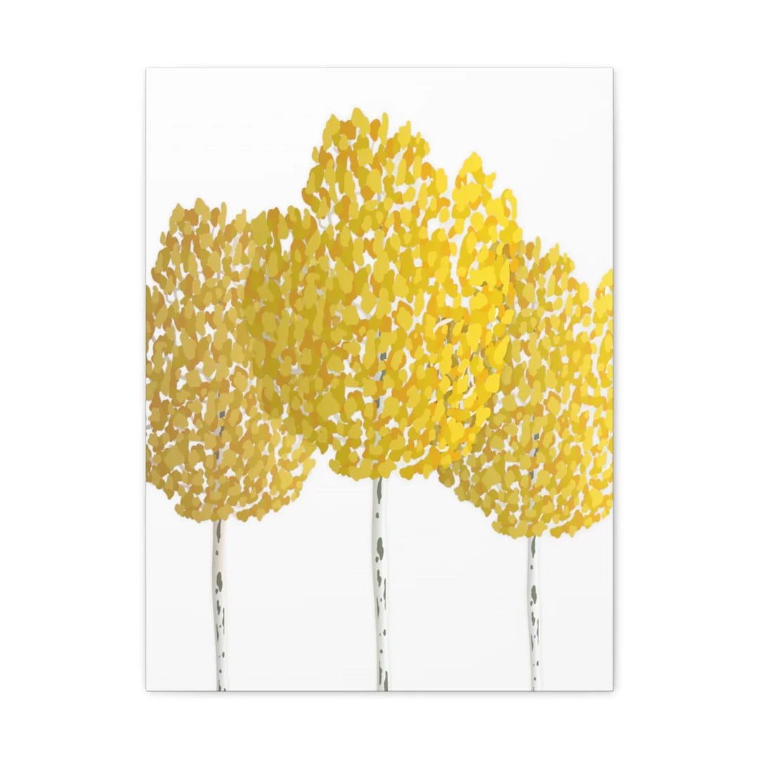 Fall Aspen Canvas - Stretched Cotton Canvas Art Print With Yellow Fall Foliage