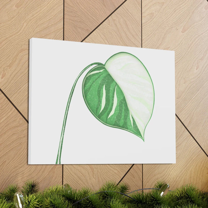Monstera Albo Canvas | Large Tropical Leaf Artwork - Matte Finish Canvas Art Print - Laura Christine Photography & Design