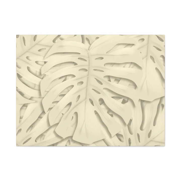 Monstera Canvas Print – Durable Cotton Stretched Canvas Art Print | Beige Botanical Wall Decor
