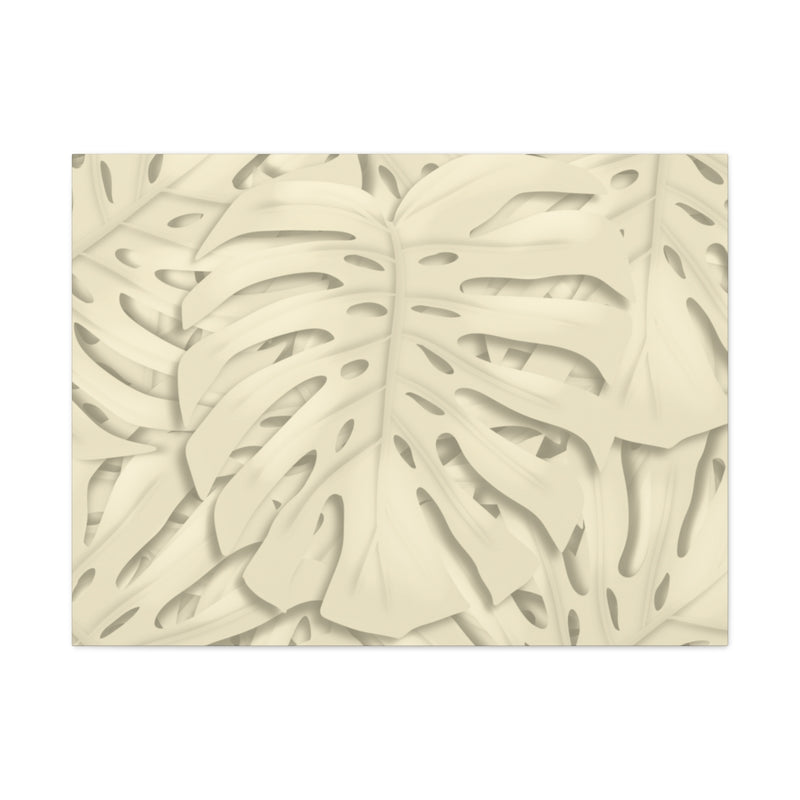 Soft Beige Monstera Canvas