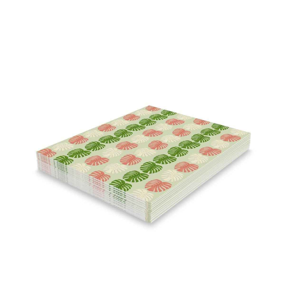 Monstera Deliciosa Greeting Card – Botanical Note Cards With Natural Leaf Pattern