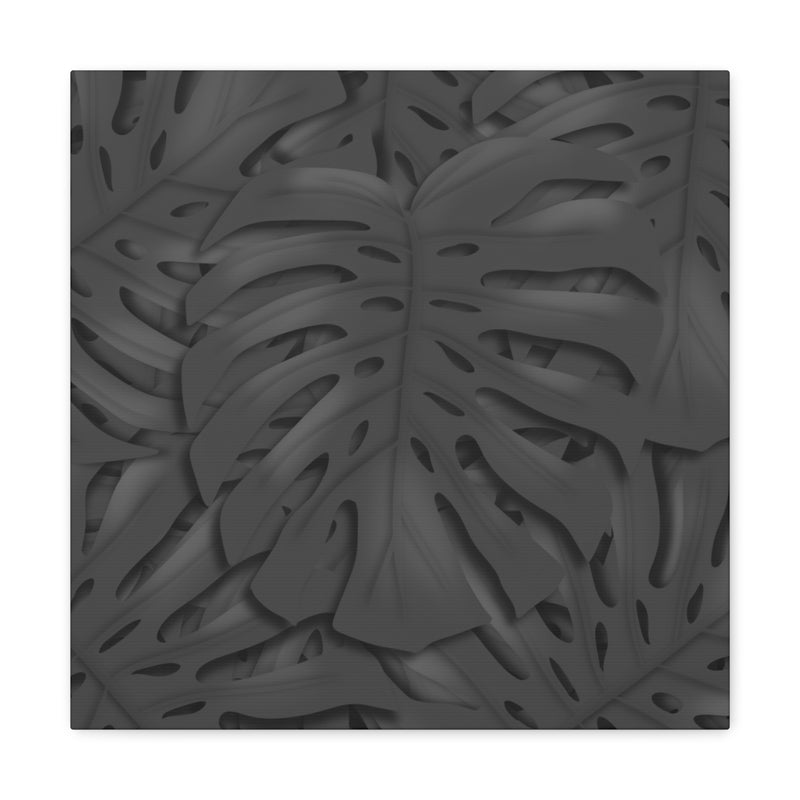 Charcoal Monstera Canvas