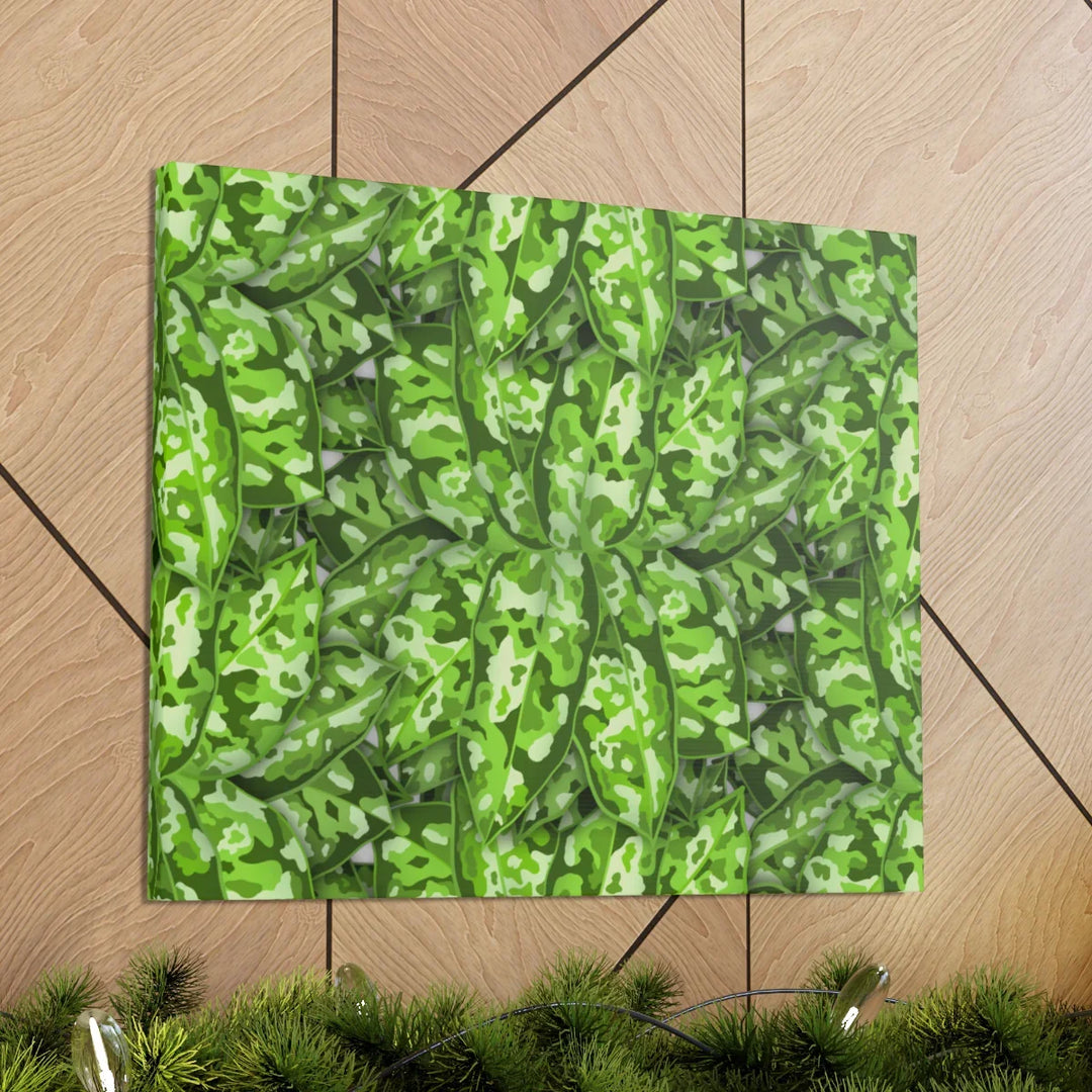 Aglaonema Pictum Canvas - Rare Camouflage Leaf Print Canvas Art Print