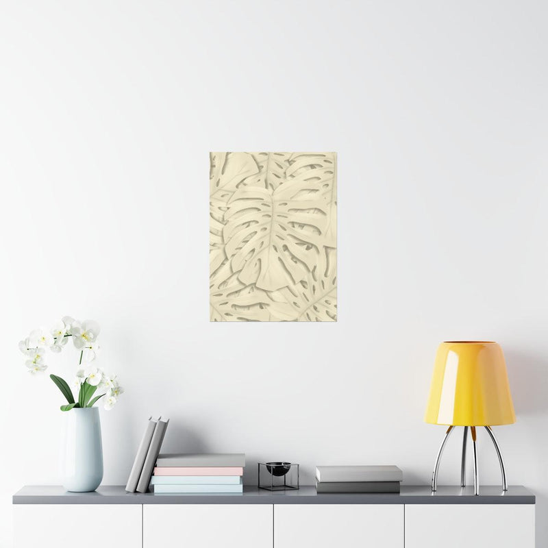 Soft Beige Monstera Print, Poster, Laura Christine Photography & Design, Back to School, Home & Living, Indoor, Matte, Paper, Posters, Valentine&