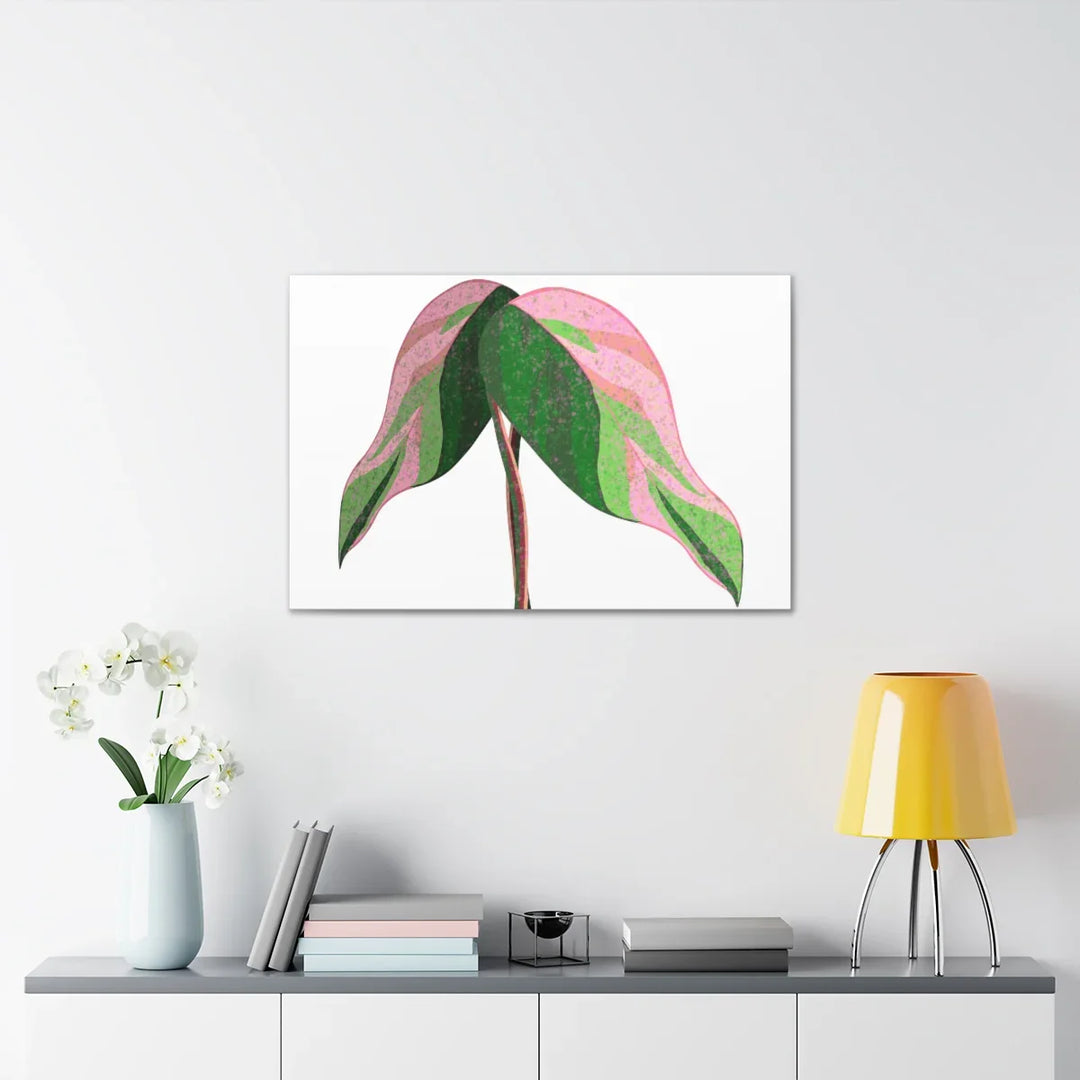 Pink Princess Philodendron Canvas Art Print – Botanical Wall Decor | Matte Finish