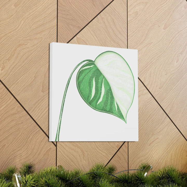 Monstera Albo Canvas | Large Tropical Leaf Artwork - Matte Finish Canvas Art Print - Laura Christine Photography & Design