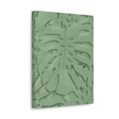 Deep Sage Monstera Canvas