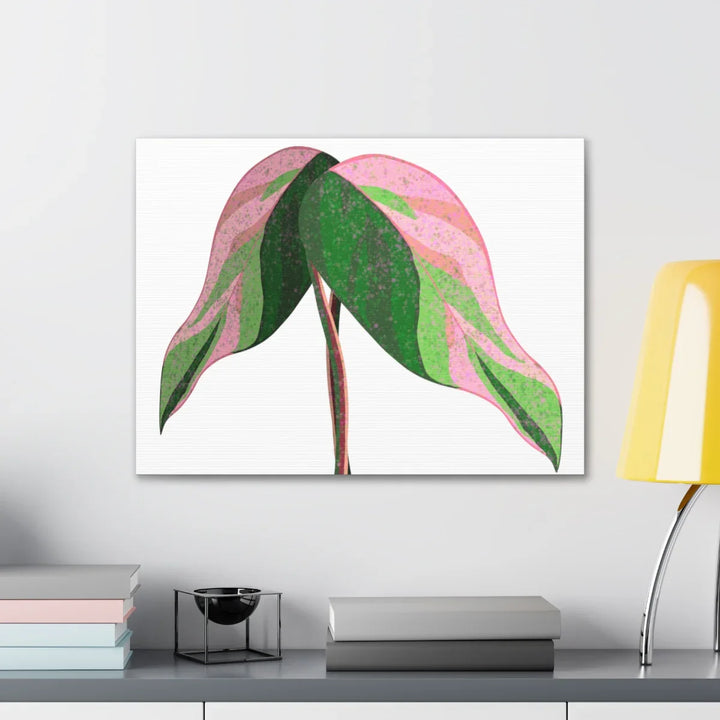 Pink Princess Philodendron Canvas Art Print – Botanical Wall Decor | Matte Finish