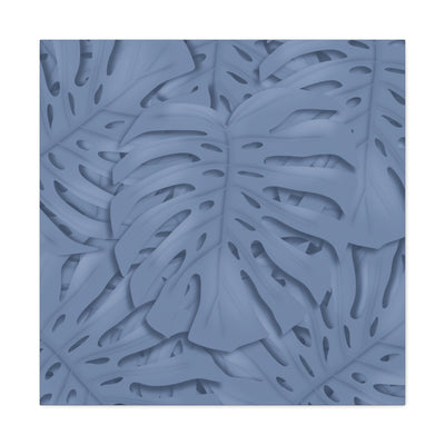 Slate Blue Monstera Canvas