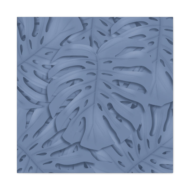 Slate Blue Monstera Canvas