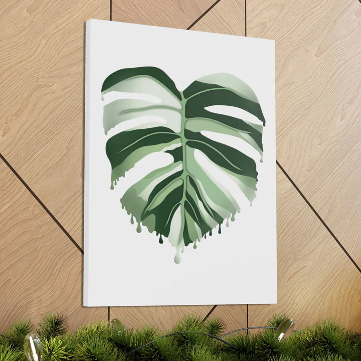 Melting Monstera Albo Canvas | Large Botanical Canvas Art Print With Matte Finish - Laura Christine Photography & Design