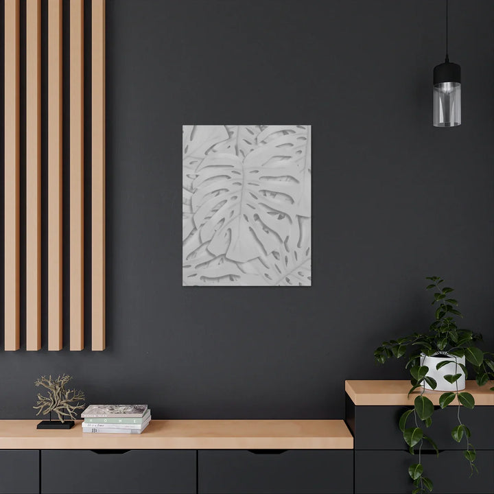 Monstera Canvas Art | Gray Canvas Print - Stretched Cotton Art Print for Indoor Wall Decor