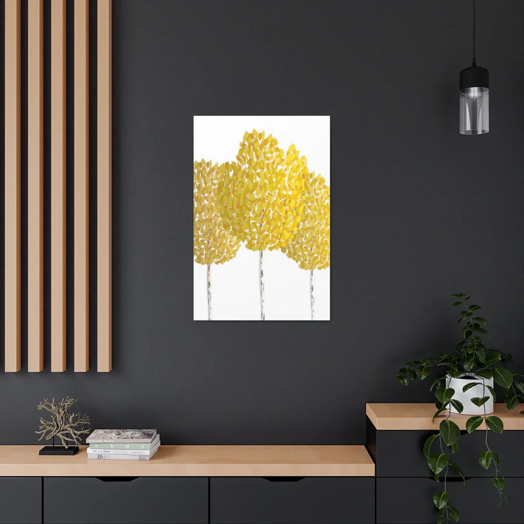 Fall Aspen Canvas - Stretched Cotton Canvas Art Print With Yellow Fall Foliage