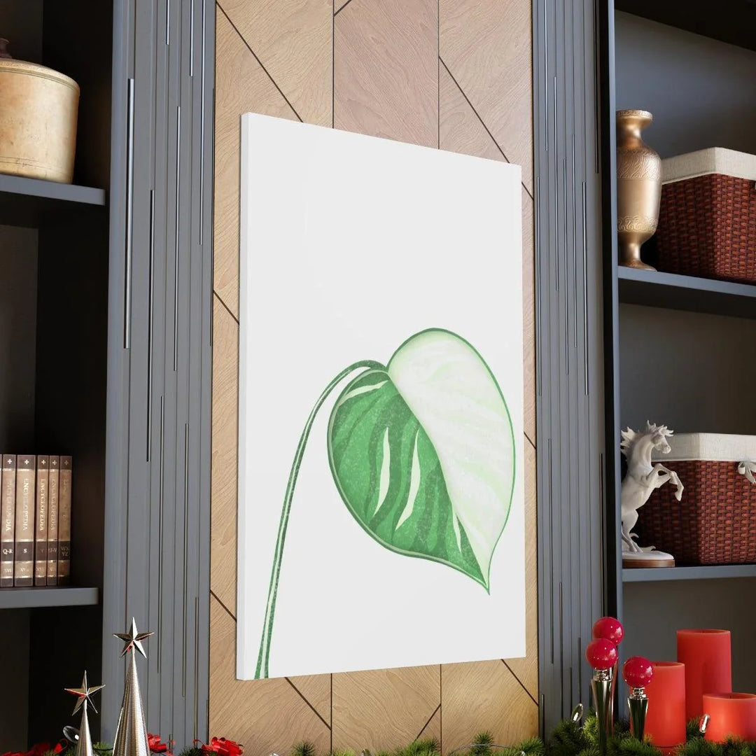 Monstera Albo Canvas | Large Tropical Leaf Artwork - Matte Finish Canvas Art Print - Laura Christine Photography & Design