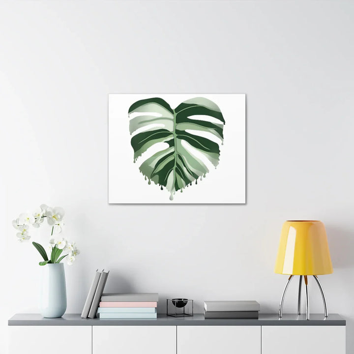 Melting Monstera Albo Canvas | Large Botanical Canvas Art Print With Matte Finish - Laura Christine Photography & Design
