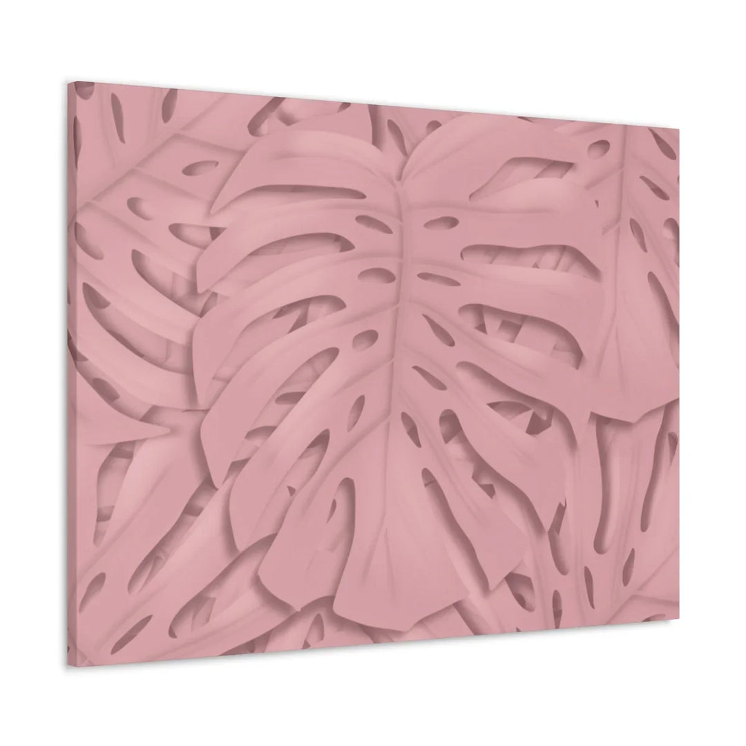 Monstera Canvas Art | Pink Wall Art - Botanical Wall Decor on Stretched Cotton Canvas Print