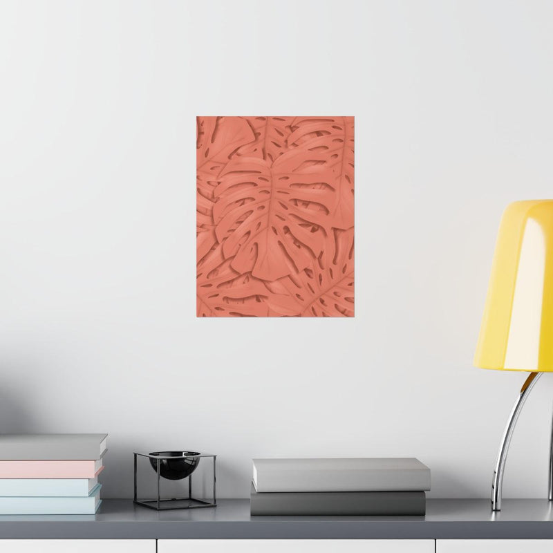 Coral Monstera Print, Poster, Laura Christine Photography & Design, Back to School, Home & Living, Indoor, Matte, Paper, Posters, Valentine&