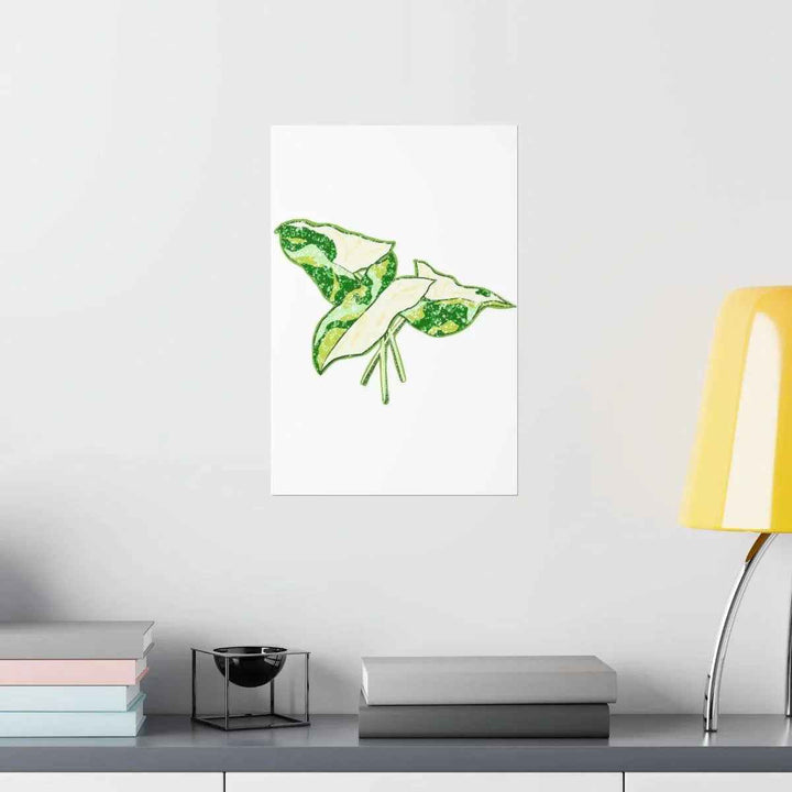 Marble Syngonium Print – Botanical Wall Art on Museum Grade Paper | Matte Finish Unframed