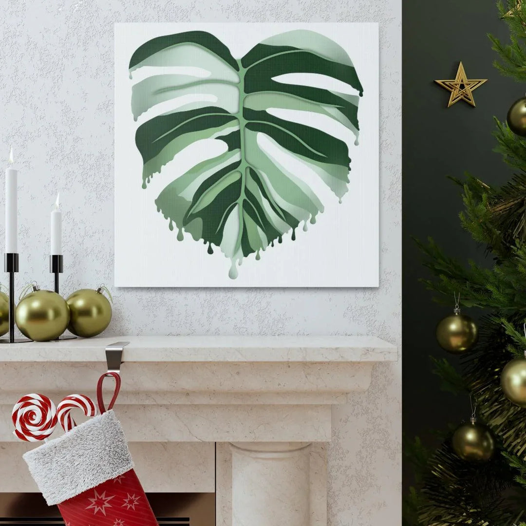 Melting Monstera Albo Canvas | Large Botanical Canvas Art Print With Matte Finish - Laura Christine Photography & Design