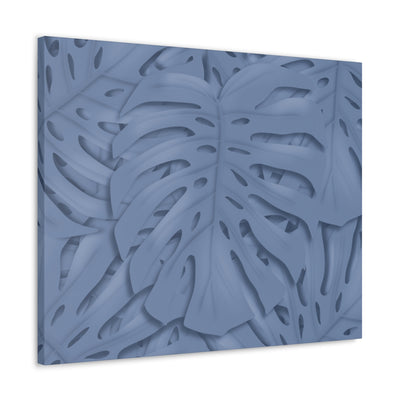 Slate Blue Monstera Canvas