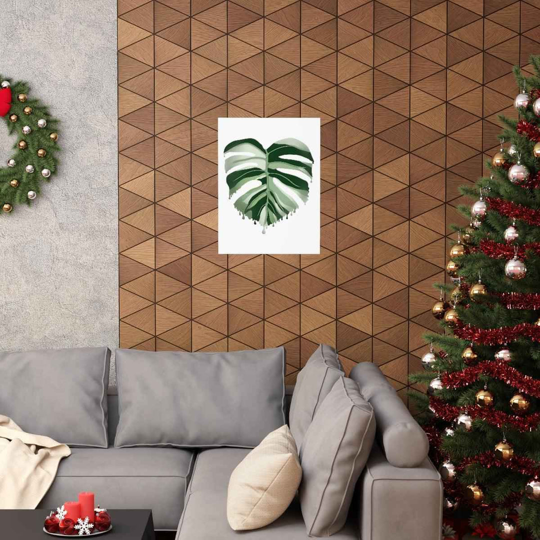 Melting Monstera Albo Print - Fine Art Poster | Botanical Wall Art on Matte Paper Unframed