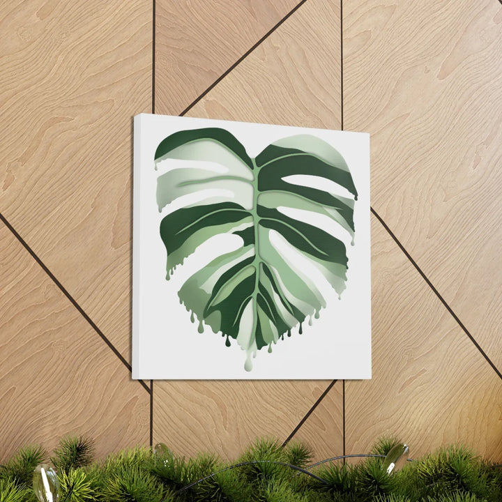 Melting Monstera Albo Canvas | Large Botanical Canvas Art Print With Matte Finish - Laura Christine Photography & Design