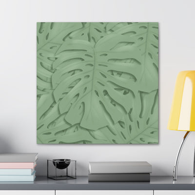 Deep Sage Monstera Canvas