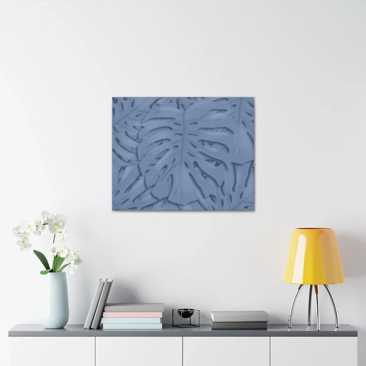 Monstera Canvas Art – Blue Monstera Print | Durable Matte Canvas Art Print